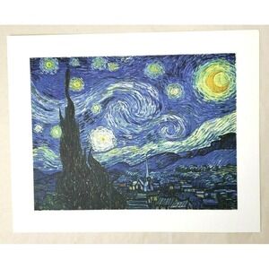 Starry Night by Vincent Van Gogh Blotter Art print Psychedelic Modern Art